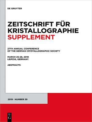 cover image of 27th Annual Conference of the German Crystallographic Society, March 25–28, 2019, Leipzig, Germany